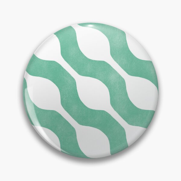 Item preview, Mid-Mod Pool Ripple - Retro Teal and White Wavy Stripes designed and sold by Home Cyn Home.