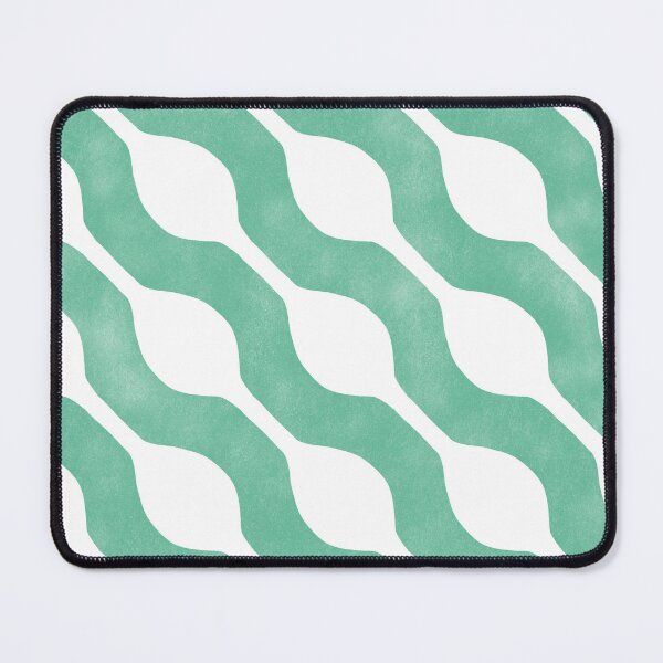 Item preview, Mid-Mod Pool Ripple - Retro Teal and White Wavy Stripes designed and sold by Home Cyn Home.