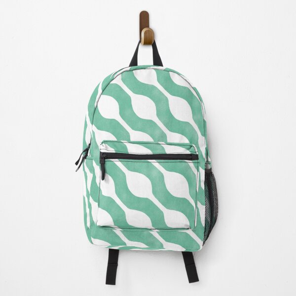 Item preview, Mid-Mod Pool Ripple - Retro Teal and White Wavy Stripes designed and sold by Home Cyn Home.