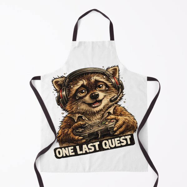 Item preview, One Last Quest Funny RPG Gamer Raccoon Meme designed and sold by DryHumorPrints.