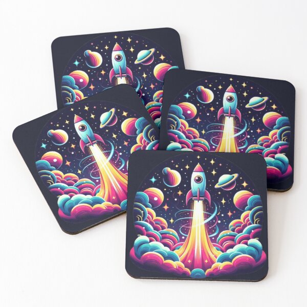 Item preview, Rocket Launch – Vibrant Cosmic Journey designed and sold by Dogandesighn.