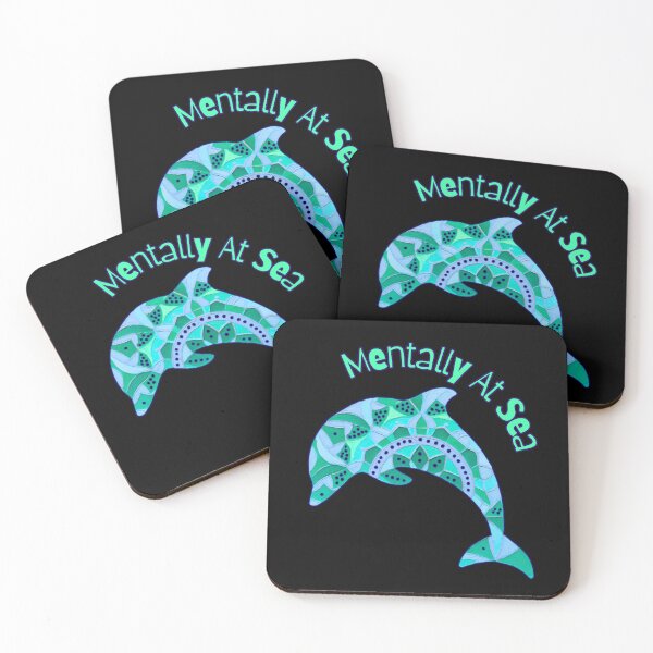 Item preview, Mentally At Sea -Turquoise Mandala Dolphin Design designed and sold by PatykArt.