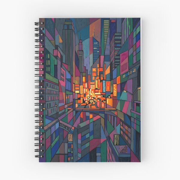 Item preview, Abstract Neon Cityscape | Retro Cubist Night Skyline | Avant-Garde Urban Geometry Mosaic designed and sold by SergioMiklos.