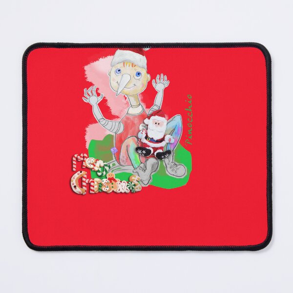 Item preview, Merry Christmas Playing Wood PINOCCHIO with Santa Toy (Original Drawing by ACCI) designed and sold by VanyssaGraphics.