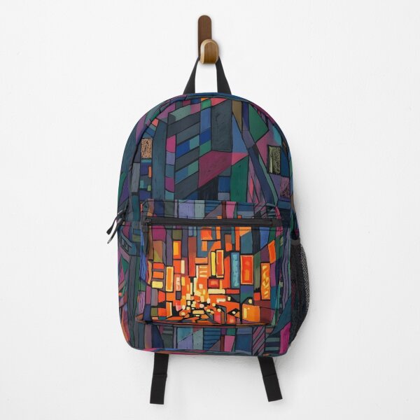 Item preview, Abstract Neon Cityscape | Retro Cubist Night Skyline | Avant-Garde Urban Geometry Mosaic designed and sold by SergioMiklos.