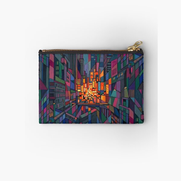 Item preview, Abstract Neon Cityscape | Retro Cubist Night Skyline | Avant-Garde Urban Geometry Mosaic designed and sold by SergioMiklos.