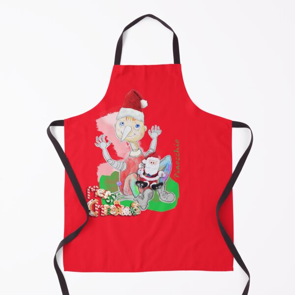 Item preview, Merry Christmas Playing Wood PINOCCHIO with Santa Toy (Original Drawing by ACCI) designed and sold by VanyssaGraphics.