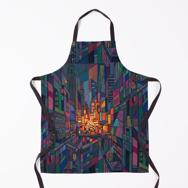 Item preview, Abstract Neon Cityscape | Retro Cubist Night Skyline | Avant-Garde Urban Geometry Mosaic designed and sold by SergioMiklos.
