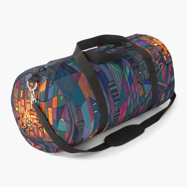 Item preview, Abstract Neon Cityscape | Retro Cubist Night Skyline | Avant-Garde Urban Geometry Mosaic designed and sold by SergioMiklos.