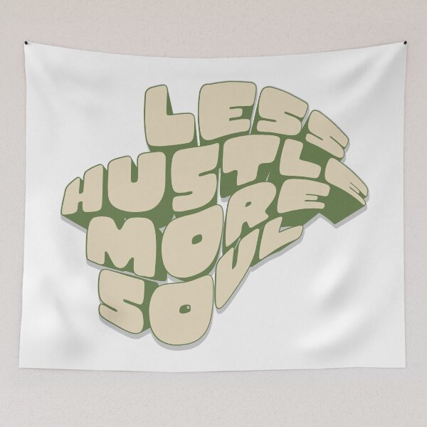 Item preview, Less Hustle More Soul Retro Bubble Letter Motivational Design designed and sold by HYPNK.