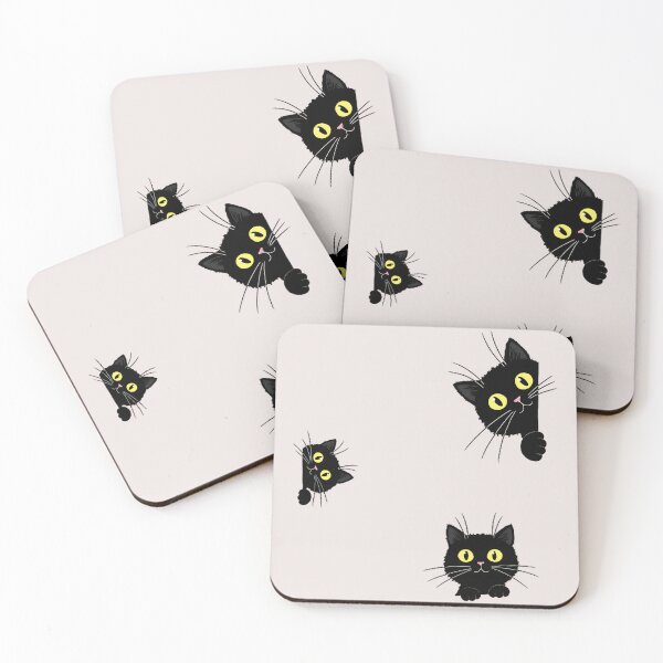 Item preview, Peeking Black Cat Curious Feline Lover Pet Owner designed and sold by LysiTHWIP.