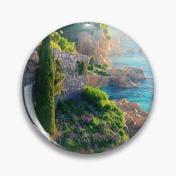 Item preview, Mediterranean Cliffside Print | Lavender Coast Wall Art designed and sold by JPrintsInc.