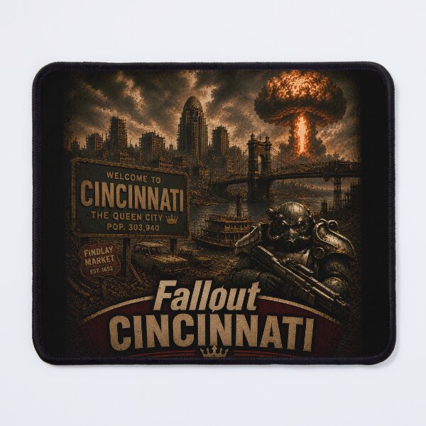 Item preview, Fallout Cincinnati | Queen City Wasteland Retro Post-Apocalyptic Design designed and sold by RockyLambda.