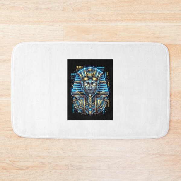 Item preview, Cyberpunk Neon Pharaoh - Futuristic Egyptian Graphic designed and sold by ZeroGrid.