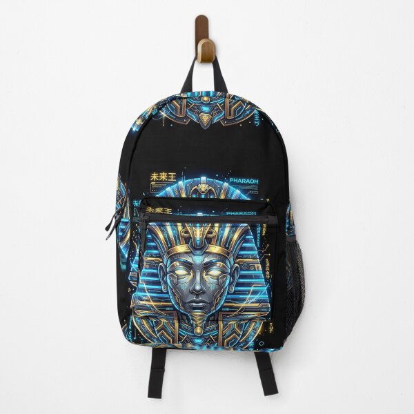 Item preview, Cyberpunk Neon Pharaoh - Futuristic Egyptian Graphic designed and sold by ZeroGrid.