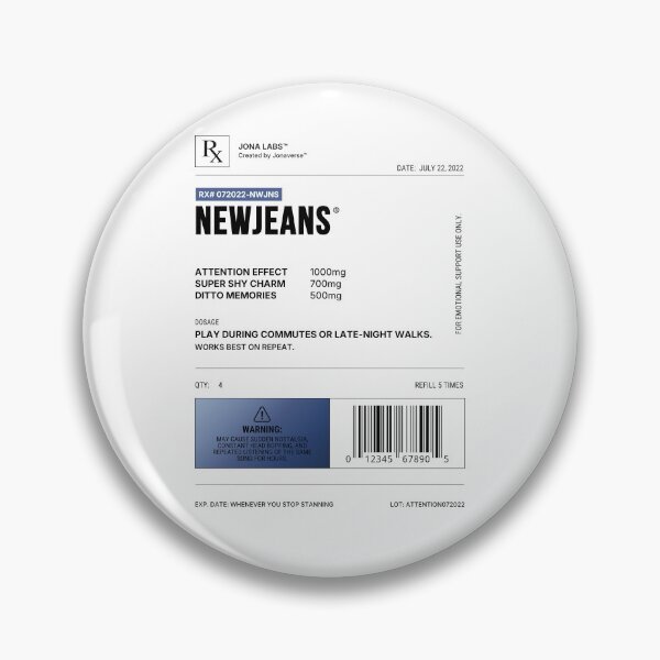 Item preview, NEWJEANS Kpop Prescription Label designed and sold by Jonaverse.