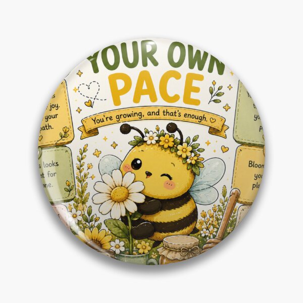 Item preview, Bloom At Your Own Pace Cute Bee Sticker designed and sold by NexusPixels.