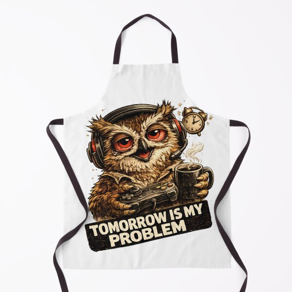Item preview, Tomorrow Is My Problem Funny Gamer Owl Meme designed and sold by DryHumorPrints.