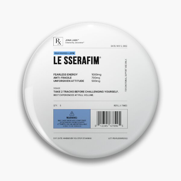 Item preview, LE SSERAFIM Kpop Prescription Label designed and sold by Jonaverse.