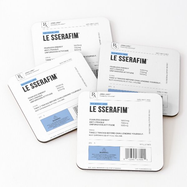 Item preview, LE SSERAFIM Kpop Prescription Label designed and sold by Jonaverse.