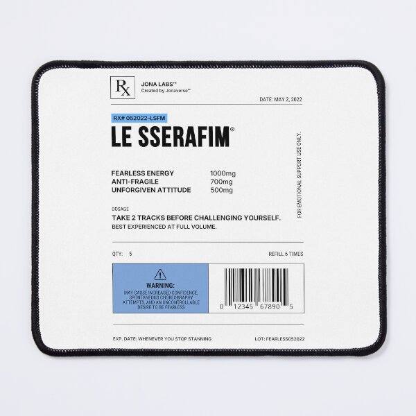 Item preview, LE SSERAFIM Kpop Prescription Label designed and sold by Jonaverse.