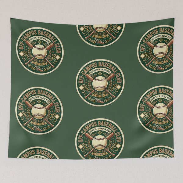 Item preview, UNOFFICIAL Off-Campus Baseball Sticker - Vintage University Athletics Club Emblem designed and sold by Fatomfatom.