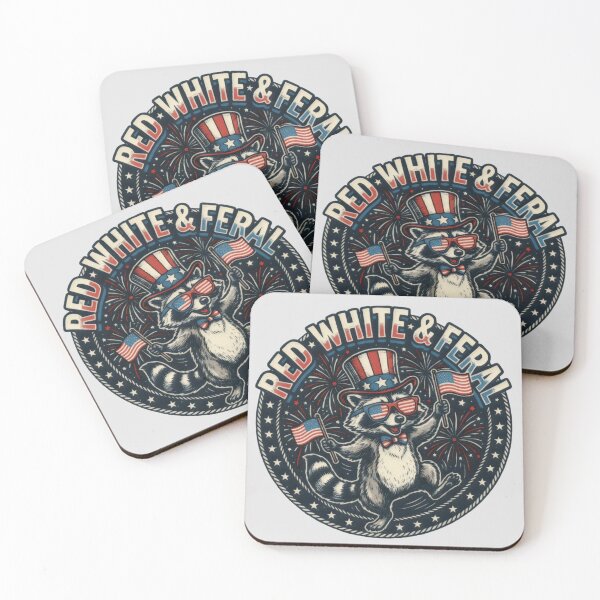 Item preview, Red White & Feral Raccoon – Funny Patriotic Trash Panda 4th of July T‑Shirt designed and sold by ZyxDes.