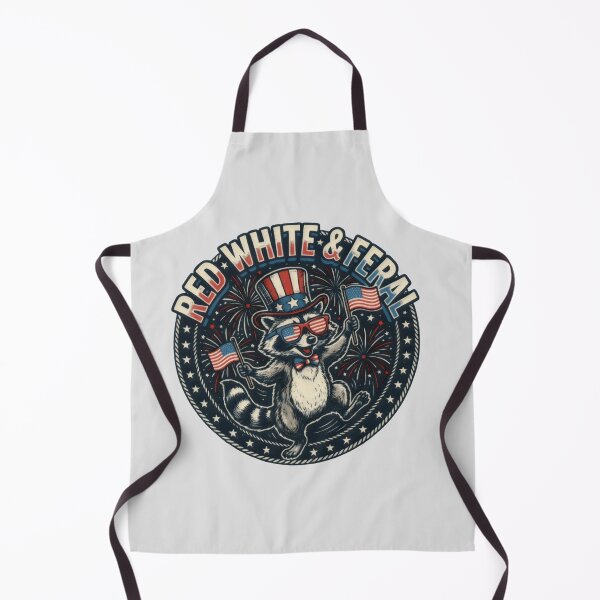 Item preview, Red White & Feral Raccoon – Funny Patriotic Trash Panda 4th of July T‑Shirt designed and sold by ZyxDes.