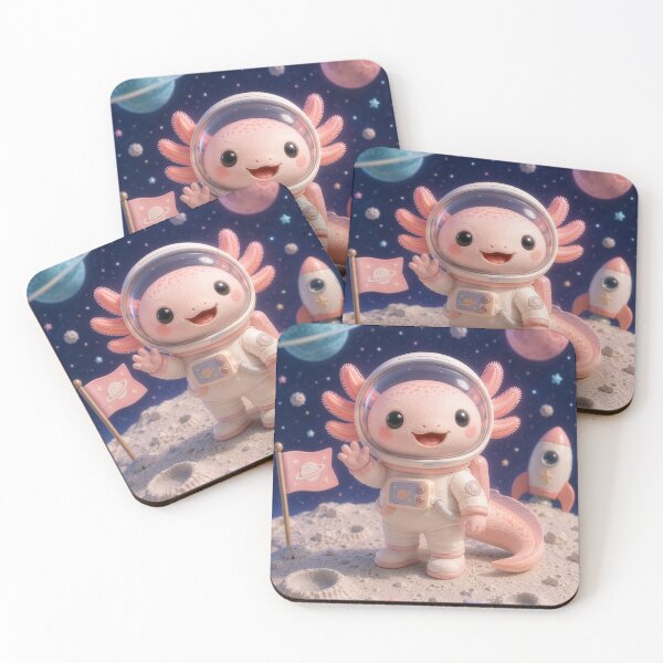 Item preview, Kawaii Astronaut Axolotl – Space Exploration and Interstellar Dreams designed and sold by Axokris.
