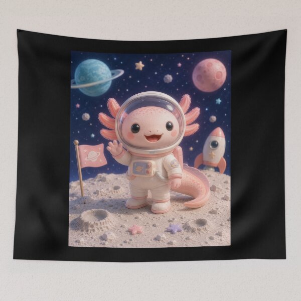 Item preview, Kawaii Astronaut Axolotl – Space Exploration and Interstellar Dreams designed and sold by Axokris.