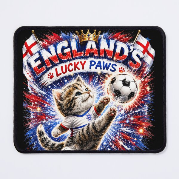 Item preview, England’s Lucky Paws – Cute Football Kitten Soccer Fan Art | England Cat World Cup Design Description designed and sold by bazstees54.