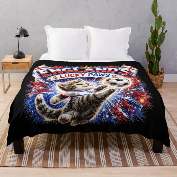 Item preview, England’s Lucky Paws – Cute Football Kitten Soccer Fan Art | England Cat World Cup Design Description designed and sold by bazstees54.