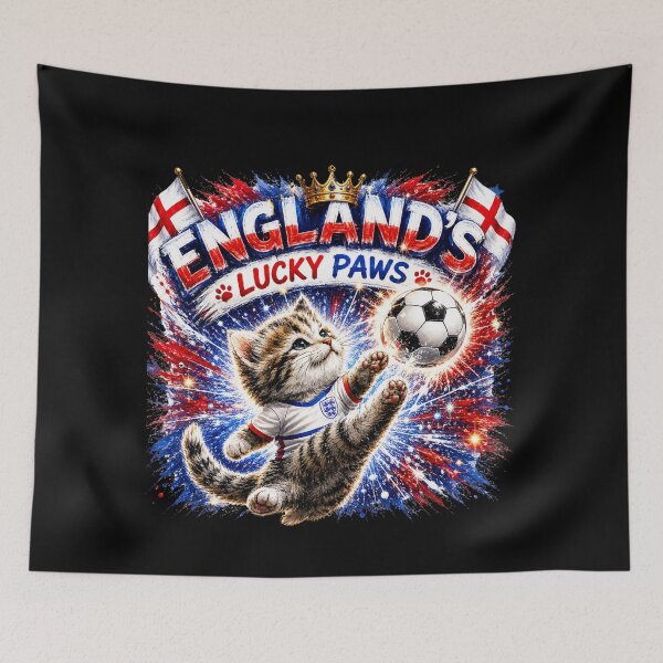Item preview, England’s Lucky Paws – Cute Football Kitten Soccer Fan Art | England Cat World Cup Design  Description designed and sold by bazstees54.