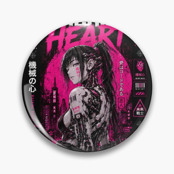 Item preview, Machine Heart - Cyborg Girl Cyberpunk & Neon Pink | Tokyo Streetwear designed and sold by saamessart.