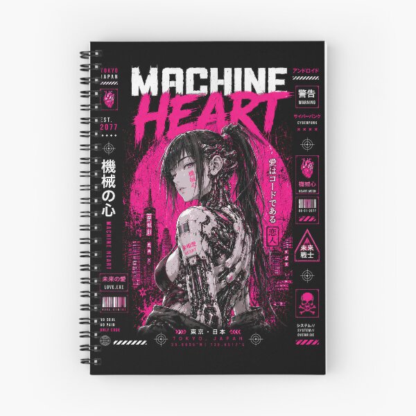 Item preview, Machine Heart - Cyborg Girl Cyberpunk & Neon Pink | Tokyo Streetwear designed and sold by saamessart.