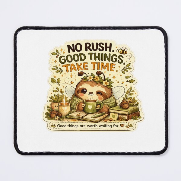 Item preview, No Rush Good Things Take Time Sloth Sticker designed and sold by NexusPixels.