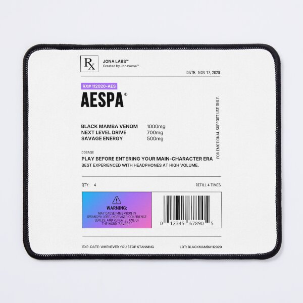 Item preview, AESPA Kpop Prescription Label designed and sold by JONAVERSE.