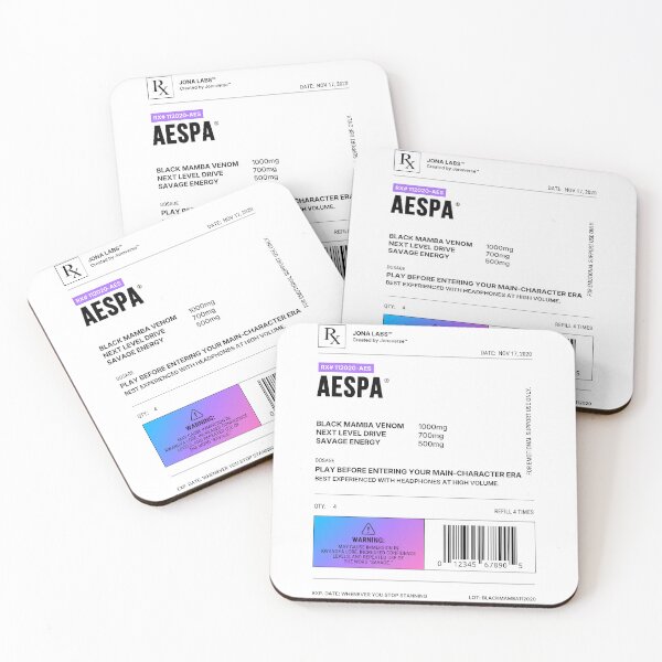Item preview, AESPA Kpop Prescription Label designed and sold by JONAVERSE.