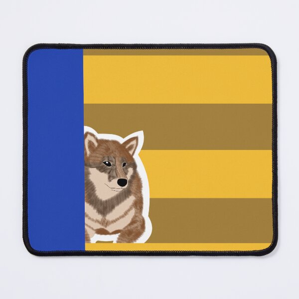 Item preview, 80's vibes colors (brown, blue) with sesame Shiba Inu designed and sold by ShibaCruise-On.