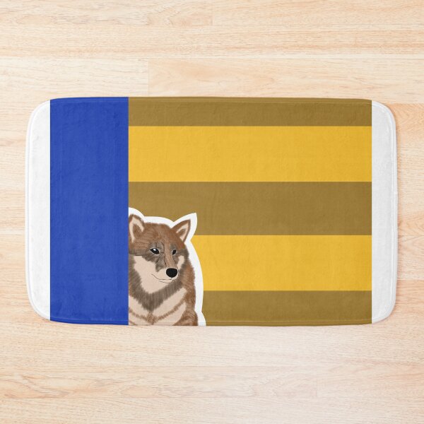 Item preview, 80's vibes colors (brown, blue) with sesame Shiba Inu designed and sold by ShibaCruise-On.