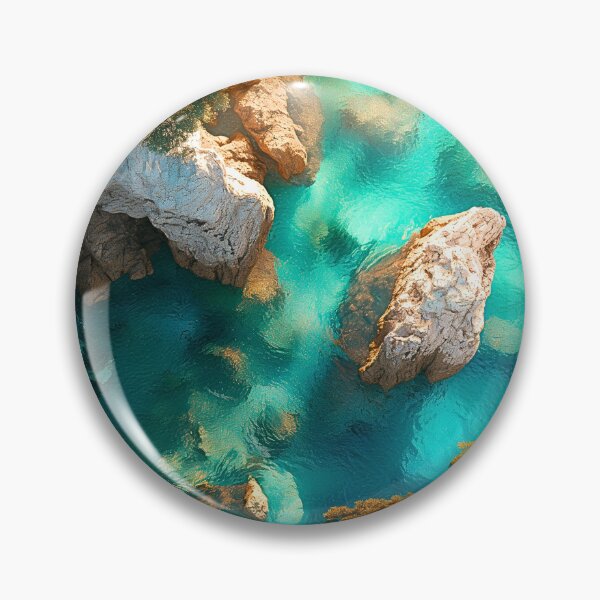 Item preview, Mediterranean Cove Print | Aerial Turquoise Water Wall Art designed and sold by JPrintsInc.