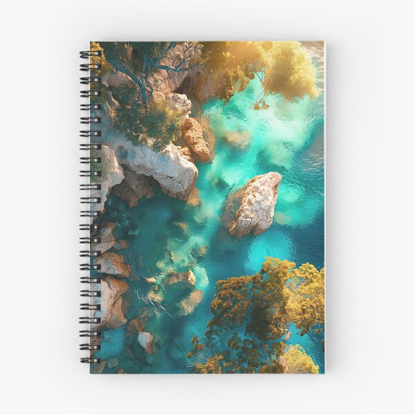 Item preview, Mediterranean Cove Print | Aerial Turquoise Water Wall Art designed and sold by JPrintsInc.