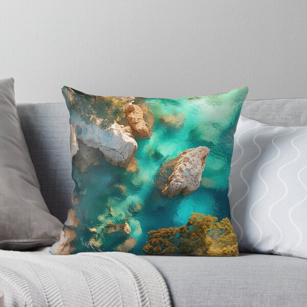 Item preview, Mediterranean Cove Print | Aerial Turquoise Water Wall Art designed and sold by JPrintsInc.