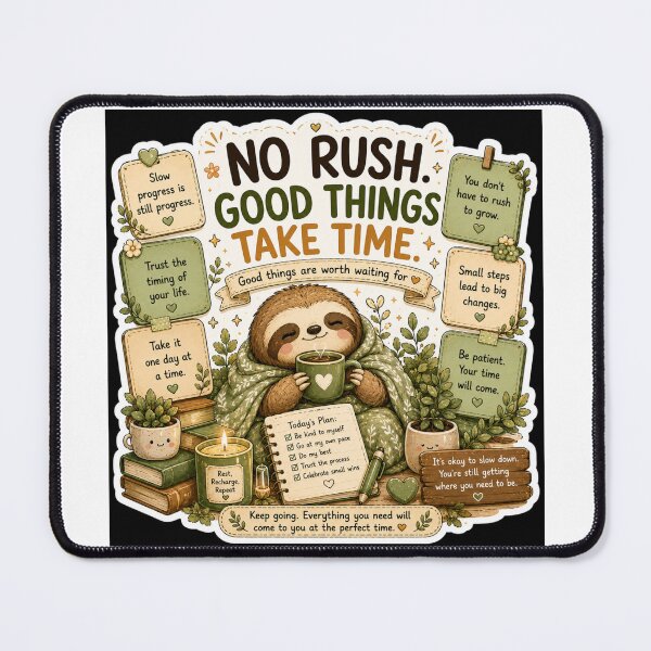 Item preview, No Rush Good Things Take Time Sloth Sticker designed and sold by NexusPixels.