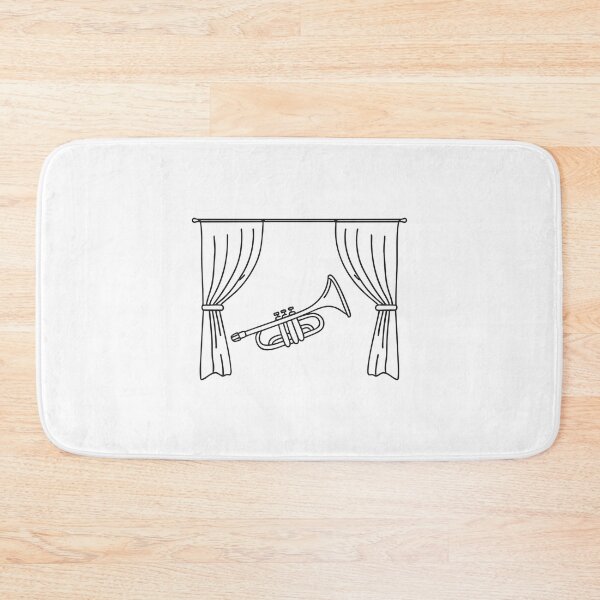 Item preview, Trumpet on Folded Stage Curtain designed and sold by rasagamastore.