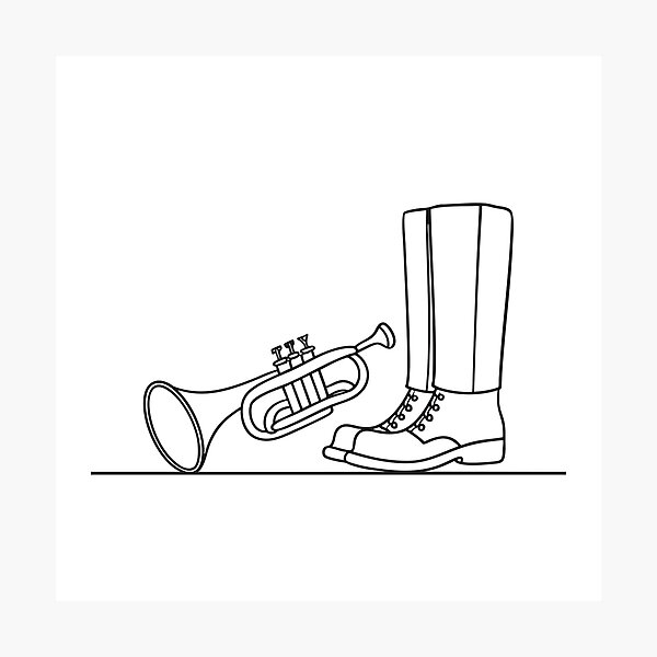 Item preview, Trumpet Beside Marching Boots designed and sold by rasagamastore.