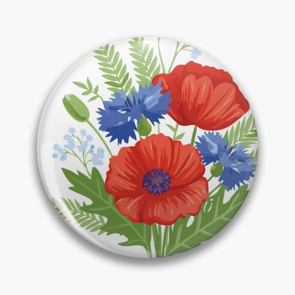 Item preview, Wildflower Bouquet Illustration with Poppies and Cornflowers designed and sold by vonalvarazs.