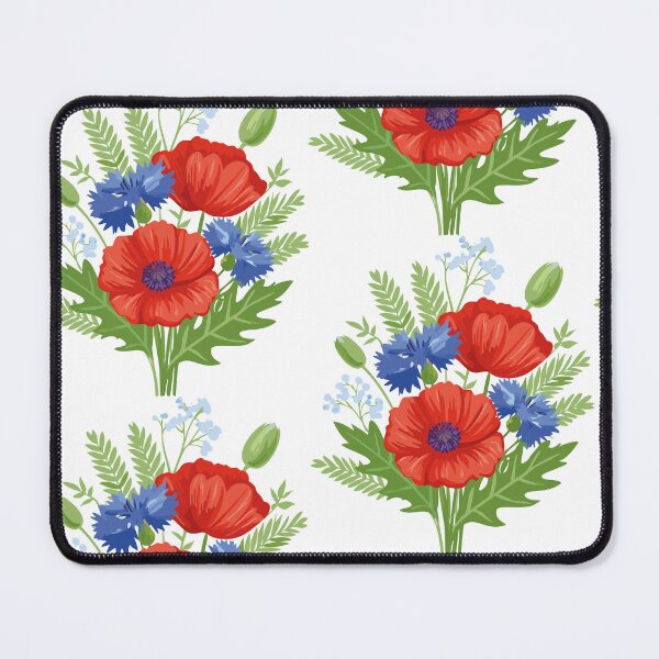 Item preview, Wildflower Bouquet Illustration with Poppies and Cornflowers designed and sold by vonalvarazs.