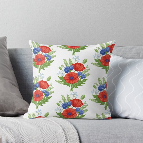 Item preview, Wildflower Bouquet Illustration with Poppies and Cornflowers designed and sold by vonalvarazs.