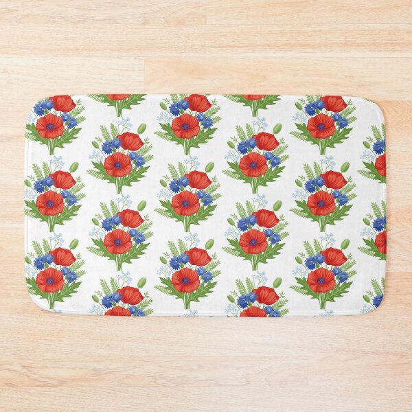 Item preview, Wildflower Bouquet Illustration with Poppies and Cornflowers designed and sold by vonalvarazs.